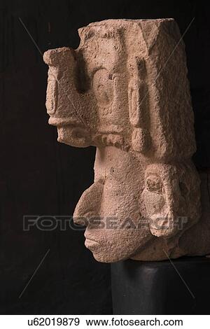 Stock Photo - Closeup of a Mayan clay statue in Mayan Sculpture Museum, Copan, Copan Ruinas, Copan Department, Honduras. Fotosearch