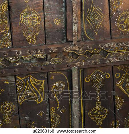 Stock Photo - Decorative detail of an antique door, Ouarzazate, Morocco. Fotosearch