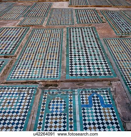 Detail of tiles decorating at Saadian Tombs, Marrakesh, Morocco View Large Photo Image Stock Image - Detail of tiles decorating at Saadian Tombs, Marrakesh, Morocco. Fotosearch
