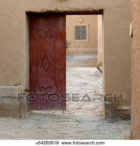 Doorway of Dar Qamar guest house, Agdz, Morocco View Large Photo Image Stock Photo - Doorway of Dar Qamar guest house, Agdz, Morocco. Fotosearch
