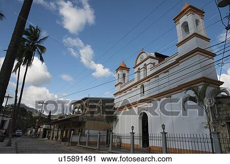 Facade of a church, Barrio El Centro, Copan, Copan Ruinas, Honduras View Large Photo Image Stock Image - Facade of a church, Barrio El Centro, Copan, Copan Ruinas, Honduras. Fotosearch