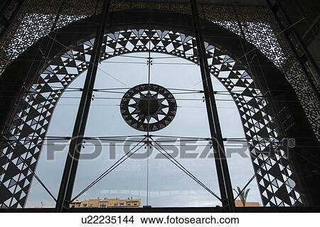 Picture - Facade of the Marrakesh Railway Station, Marrakesh, Morocco. Fotosearch