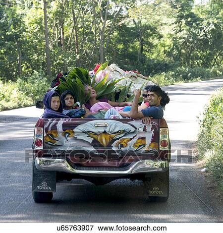Family on truck, Santa Barbara, Honduras View Large Photo Image Stock Photo - Family on truck, Santa Barbara, Honduras. Fotosearch