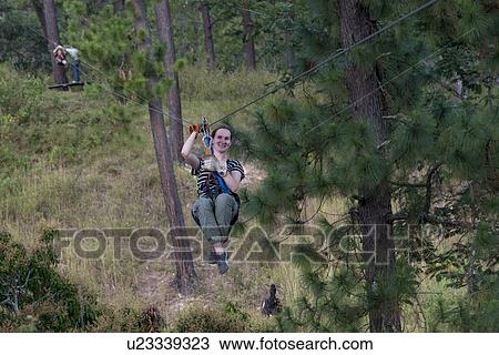 Girl riding a zip line in a forest, Copan, Copan Ruinas, Copan Department, Honduras View Large Photo Image Stock Image - Girl riding a zip line in a forest, Copan, Copan Ruinas, Copan Department, Honduras. Fotosearch