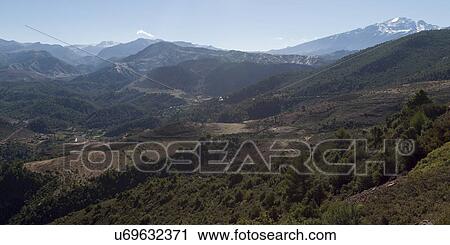 High angle view of valley with mountains, Atlas Mountains, Morocco View Large Photo Image Stock Image - High angle view of valley with mountains, Atlas Mountains, Morocco. Fotosearch