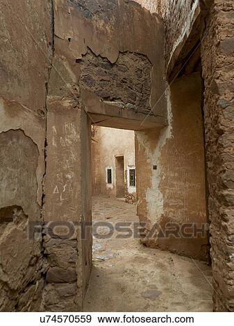 Stock Photo - Interior view of ruin Kasbah, Telouet, Ouarzazate, Morocco. Fotosearch