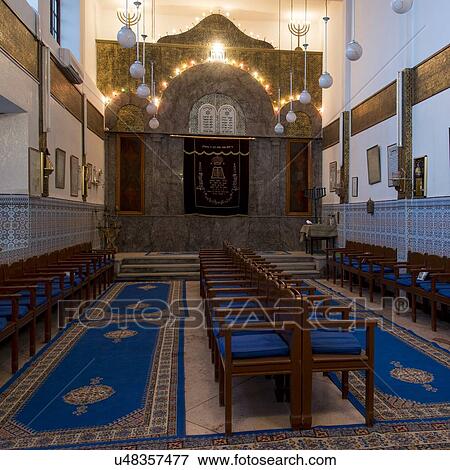 Stock Photo - Interiors of Lezama Synagogue, Mellah, Medina, Marrakesh, Morocco. Fotosearch