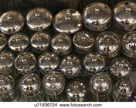Picture - Jars for sale in the souk, Marrakesh, Morocco. Fotosearch