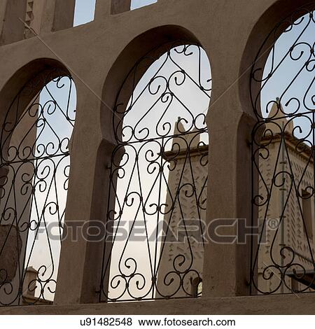 Stock Photo - Low angle view of a hotel, Kasbah Ellouze, Ouarzazate, Morocco. Fotosearch