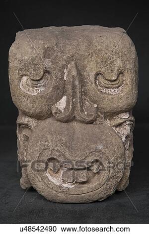 Stock Image - Mayan clay statue, Copan, Copan Ruinas, Honduras. Fotosearch