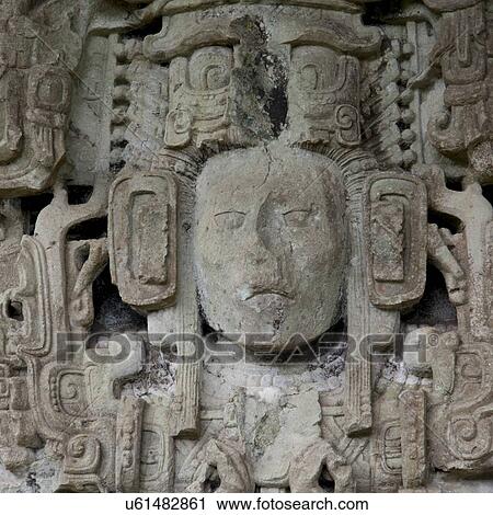 Stock Image - Mayan ruins at an archaeological site, Copan, Copan Ruinas, Honduras. Fotosearch