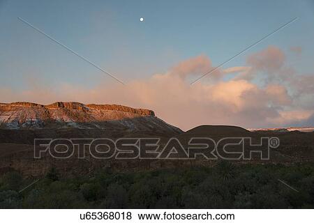 Stock Photo - Mountains at dusk, Atlas Mountains, Ouarzazate, Morocco. Fotosearch
