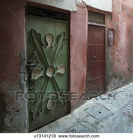 Old doors, Marrakesh, Morocco View Large Photo Image Stock Photo - Old doors, Marrakesh, Morocco. Fotosearch