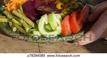 Plate of vegetable salad, Medina, Marrakesh, Morocco View Large Photo Image Stock Photo - Plate of vegetable salad, Medina, Marrakesh, Morocco. Fotosearch