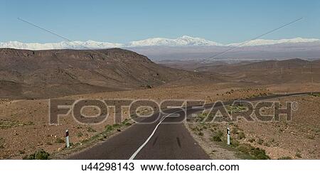 Stock Image - Road in a valley, Atlas Mountains, Morocco. Fotosearch