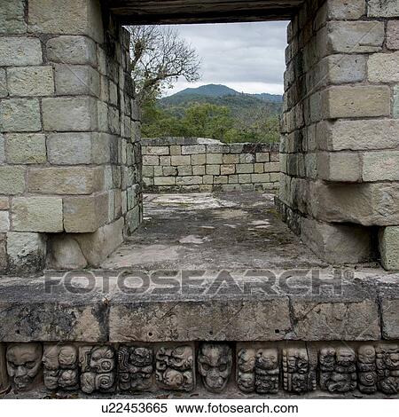 Stock Photography - Ruins at an archaeological site, Copan, Copan Ruinas, Copan Department, Honduras. Fotosearch