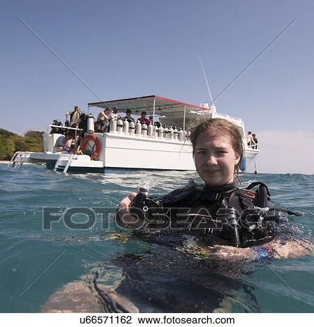 Scuba diver near a tourboat in the sea, Utila, Bay Islands, Honduras View Large Photo Image Stock Image - Scuba diver near a tourboat in the sea, Utila, Bay Islands, Honduras. Fotosearch
