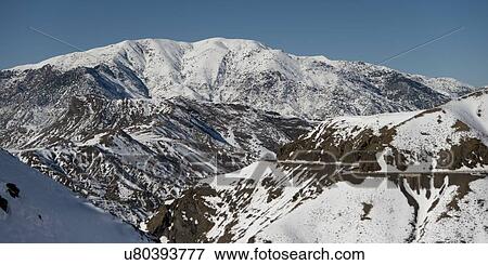 Snow covered mountains in winter, Tizi n'Tichka, Atlas Mountains, Morocco View Large Photo Image Stock Photo - Snow covered mountains in winter, Tizi n'Tichka, Atlas Mountains, Morocco. Fotosearch