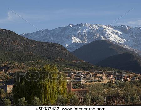 Town in a valley, Atlas Mountains, Morocco View Large Photo Image Stock Photo - Town in a valley, Atlas Mountains, Morocco. Fotosearch
