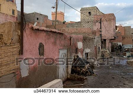 Picture - Traditional tannery in medina of Marrakesh, Morocco. Fotosearch