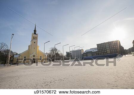 Stock Image - Exterior of St. John's Church at freedom square, Tallinn, Estonia, Europe. Fotosearch