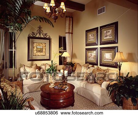 Interior Of Middle Class Living Room Stock Photograph