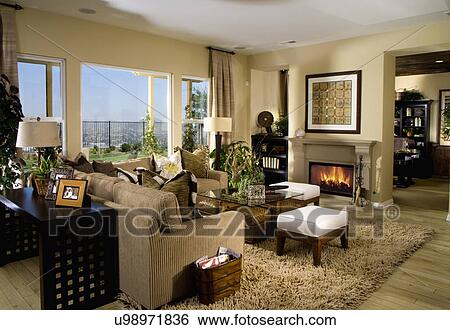 Middle Class Living Room Stock Photograph U98971836