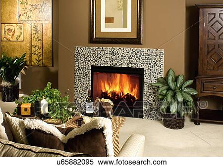 Stock Afbeelding - mozaïek, openhaard, in, woonkamer u65882095 ... Stock Afbeelding - mozaïek, openhaard, in, woonkamer u65882095 ...