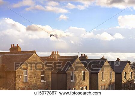 A row of terraced house rooftops View Large Photo Image Stock Photo - A row of terraced house rooftops. Fotosearch