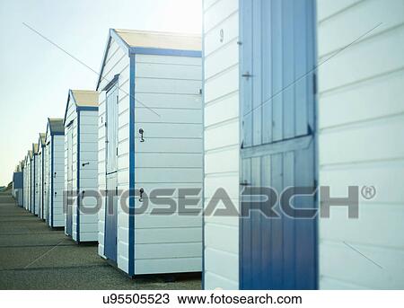 Stock Image - Beach huts, Southwold, Suffolk, UK. Fotosearch