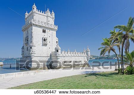 Belem Tower, Belem, Lisbon, Portugal View Large Photo Image Stock Photo - Belem Tower, Belem, Lisbon, Portugal. Fotosearch
