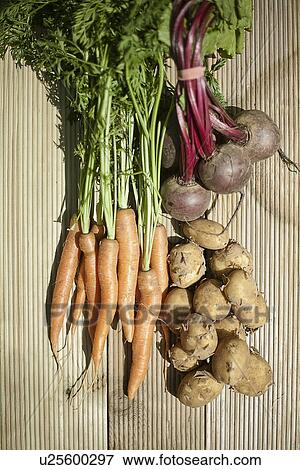 Carrots, beetroots and potatoes View Large Photo Image Stock Photo - Carrots, beetroots and potatoes. Fotosearch
