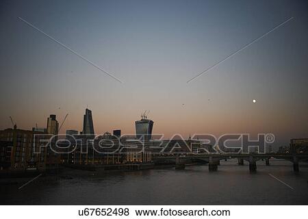 Dusk on the River Thames, London, England, UK View Large Photo Image Stock Photo - Dusk on the River Thames, London, England, UK. Fotosearch