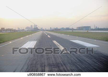 Elevated view of airport runway, London, UK View Large Photo Image Stock Photo - Elevated view of airport runway, London, UK. Fotosearch