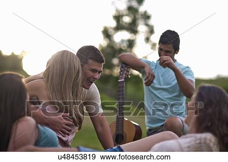 Group of friends outdoors View Large Photo Image Stock Photo - Group of friends outdoors. Fotosearch