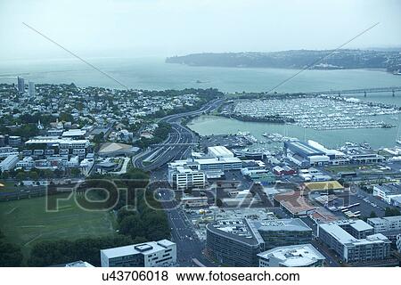 High angle view of Auckland, New Zealand View Large Photo Image Stock Photo - High angle view of Auckland, New Zealand. Fotosearch