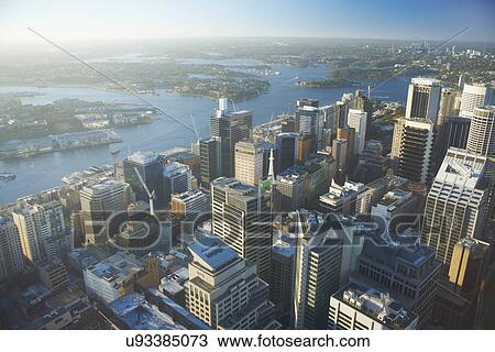 Stock Image - High angle view of Sydney, Australia. Fotosearch