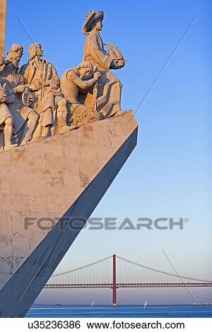 Stock Photograph - Monument to the Discoveries, Belem, Lisbon, Portugal. Fotosearch