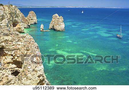 Ponta da Piedade, Lagos, Algarve, Portugal View Large Photo Image Stock Photo - Ponta da Piedade, Lagos, Algarve, Portugal. Fotosearch