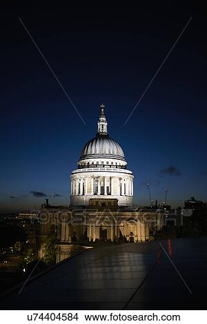 St Pauls Cathedral at night, London, England, UK View Large Photo Image Picture - St Pauls Cathedral at night, London, England, UK. Fotosearch