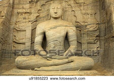 Stone carved seated buddha, Sri Lanka, Asia View Large Photo Image Stock Image - Stone carved seated buddha, Sri Lanka, Asia. Fotosearch