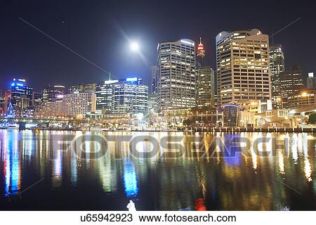 Stock Image - Sydney at night, Australia. Fotosearch