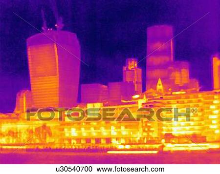 Thermal image of city skyline, London, England View Large Photo Image Stock Image - Thermal image of city skyline, London, England. Fotosearch