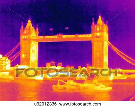 Stock Photograph - Thermal image of Tower Bridge, London, England. Fotosearch