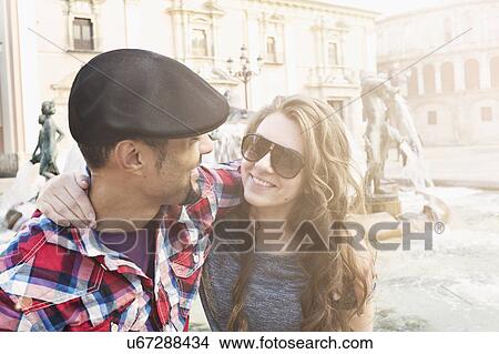 Tourist couple, Plaza de la Virgen, Valencia, Spain View Large Photo Image Picture - Tourist couple, Plaza de la Virgen, Valencia, Spain. Fotosearch