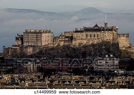 Stock Photo - View of Edinburgh Castle from Blackford Hill. Fotosearch