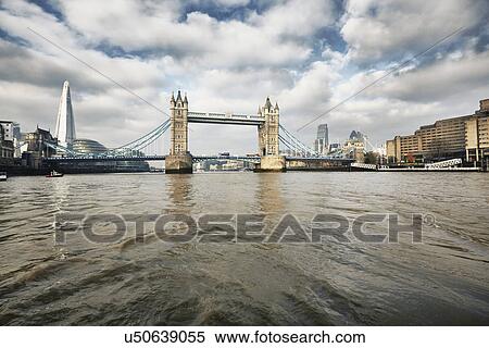 Stock Photography - View of Tower Bridge and The Shard, London, UK. Fotosearch