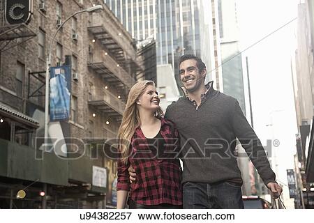 Stock Photo - Young couple on vacation, New York City, USA. Fotosearch