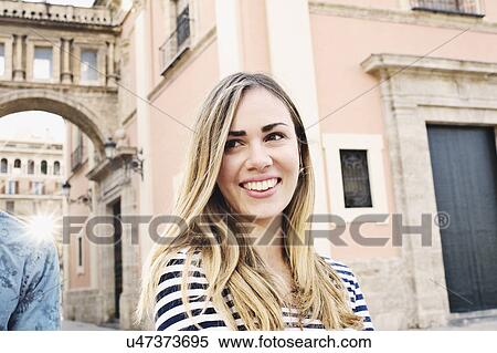Stock Photography - Young female tourist, Valencia, Spain. Fotosearch