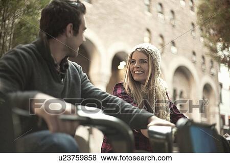 Young tourist couple on bicycles, New York City, USA View Large Photo Image Stock Photo - Young tourist couple on bicycles, New York City, USA. Fotosearch